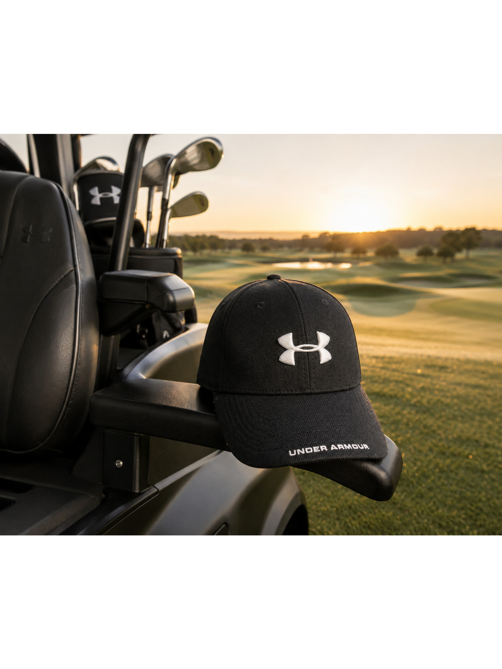 Under Armour Black Fitted Performance Cap Hat Sz Large L Stretch Fit White Logo